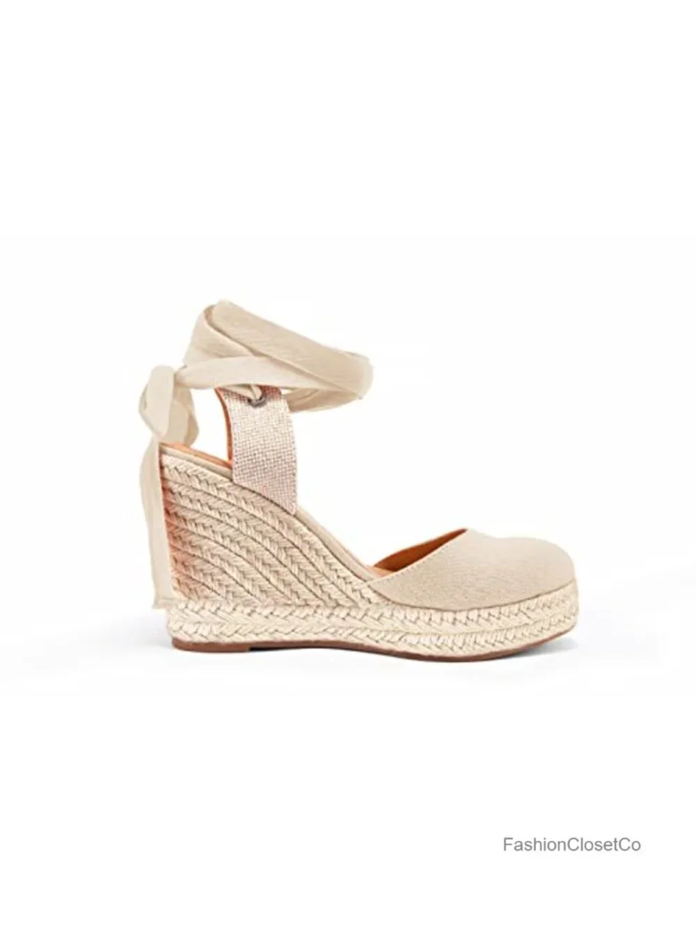Women's Espadrille Wedge Sandals Closed Toe Lace Up Ankle Strap Platform